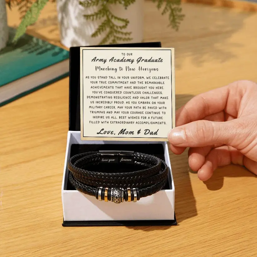Bracelet For Son, Birthday Gift For Son, Bracelet For Son From Mom, Engraved Leather Bracelet for Son Birthday, Gift for Son From Mom & Dad - New Horizons Love You Forever Bracelet