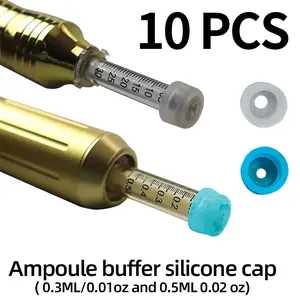 Disposable Ampoule Silicone Cap for Beauty Pens, 0.3m/0.5ML, Silicone Head, Facial Slimming & Massage Tool, Skincare Multi-Pack