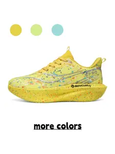 Unisex Teal-Orange Splatter Sneakers: Cushioned Platform Design, Street Style & Casual Trend Sports Shoes