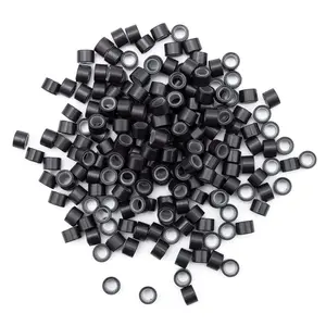 Link Beads 200 count 6mm  Lined  Rings for Human Hair Extensions  Extensions Dark Brown