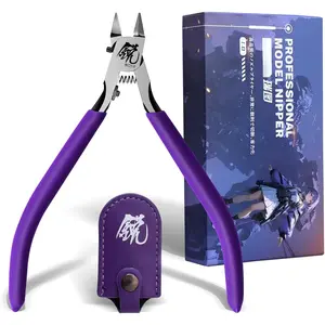 Model Nippers with Protective Cover, Model Tools for Beginners to Repair and Fix Plastic Models, Ultra-thin Single-edged Non-slip Grip, 4.7 Inch Sharp Cutters for Detailed Model Building