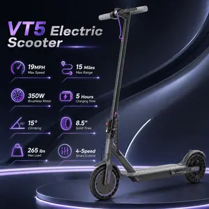 B Electric Scooter, Portable Foldable Sports & Outdoor Equipment with 350W Motor, 19 mph Top Speed, 8.5-in Solid Airless Tires, Dual Brakes & Smart App Connectivity