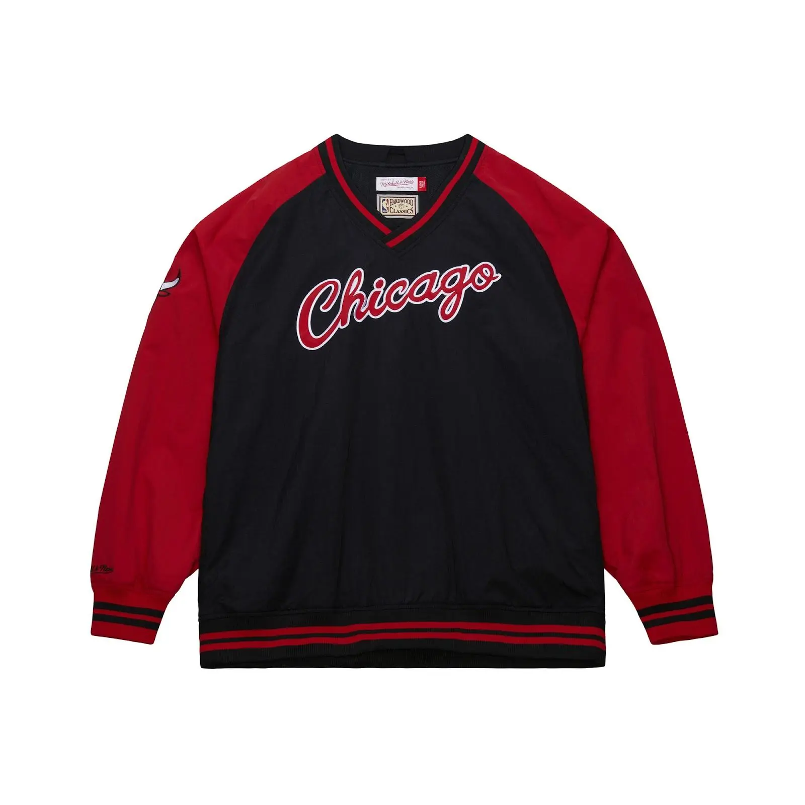 Chicago Bulls Black Hardwood Classics Vintage Pullover NBA Throwback Outerwear Fan Gear Mitchell & Ness