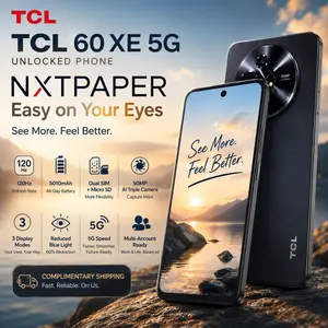 TCL 60 XE NXTPAPER 5G Cell Phone, AT&T, T-Mobile & Verizon Unlocked Android Smartphone, 8GB+128GB/8GB+256GB, 6.8" 120Hz Paper-Like Display, AI Features, 5010mAh Battery, Advanced Camera System,