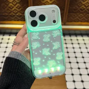 Angel Cartoon Design Phone Case Decorative Smartphone Protector with LED Voice Control Lighting, Anti-Drop Shockproof Tpu Cover for iPhone 17/16/15/14/13/12/11 Pro/max/plus
