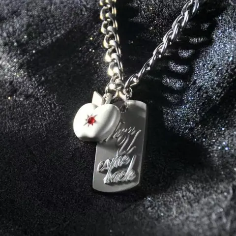 Love and Deep Space Xia Yizhi - Hip Hop Style Square Necklace, Metal Chain with Heart & Star Charms, Durable & Stylish Accessory for Men, Casual Jewelry|Heart Motif Pendant|Alloy Construction, Love Pendant Necklace, Durable Fashion Accessory