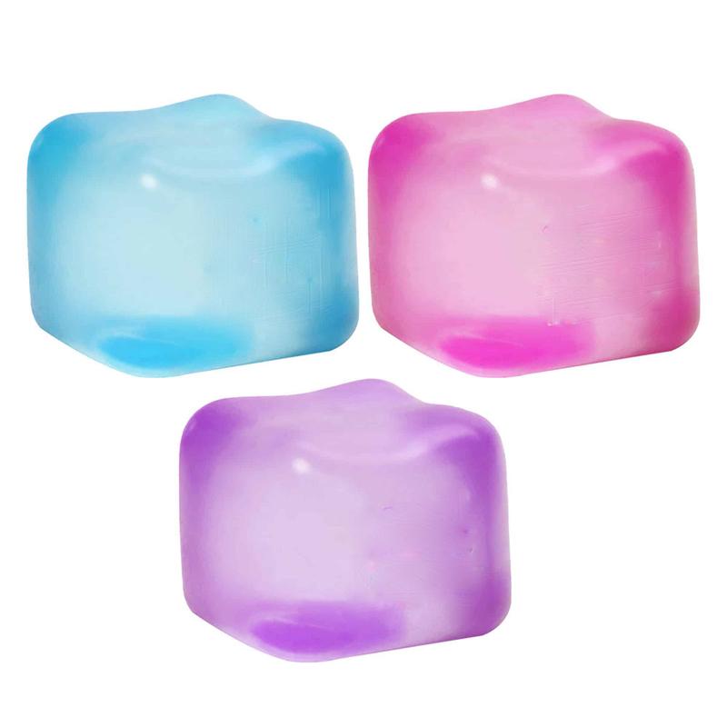 Needoh Best Selling Trending Nice Cube Transparent Squishy Stress Ball for Stress Relief Fidget Toy Ideal for Relaxation and Decompression 2.25 x 2.25 x 2.25 inches Stim tools