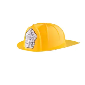Kids Firefighter Helmet Cosplay Hats | Yellow Plastic Fireman Hat - Perfect For Role Play, Pretend Play Fun - One Size Fits Most