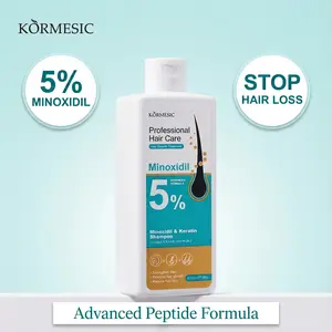 5% Minoxidil & Keratin Shampoo by KORMESIC | Advanced Peptide Complex for Regrowth | Root Strengthening & Deep Repair