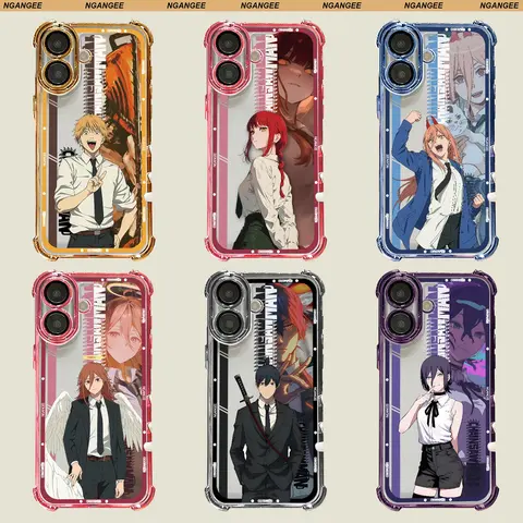 Anime-Style Chainsaw Plastic Smartphone Case - Protective, Snug-Fit Protector for Samsung Galaxy S22,S22 Plus,S23,S24,S24 Ultra,S25 & iPhone 11,12,13,14,15,16 Plus,17,17 Air,17 Pro Max - Durable Mobile Phone Accessories Gold-1 LJR1-6