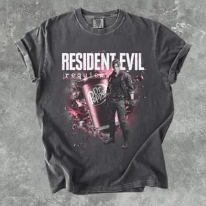 Comfort Colors Vintage Resident Evil Requiem T-Shirt, Dr. Pepper Collaboration Tee Horror Game 2026