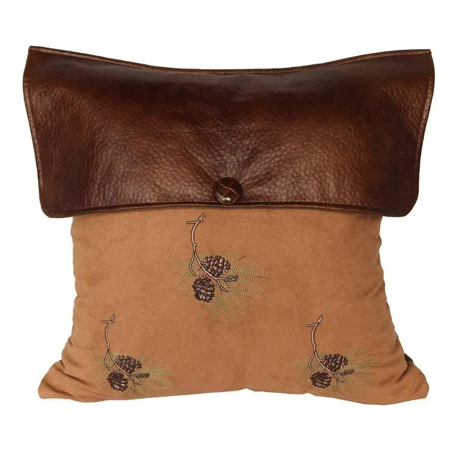 Lodge-Style Pine Cone Envelope Pillow , 18" x 18"
