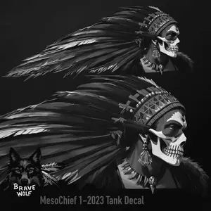 MesoChief 1-2023 - Universal Tank Decal-B&W