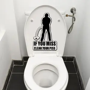1 Set of creative and fun slogan stickers, suitable for home background decoration such as bathrooms, living rooms, toilets, etc., self-adhesive and detachable PVC material, adding fun and vitality to family life
