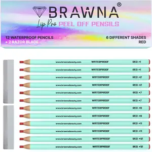 BRAWNA Pro Mapping Pencils for Lip & Eyebrow Measuring - PMU, Microblading, Brow Lamination Supplies Assorted Taper eyebrow