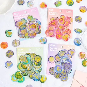 South Candle Theme Sticker Pack, Durable Waterproof Pet Material, Vintage Wax Seal Design, Perfect for Journal Decoration & DIY Projects, Art Stickers