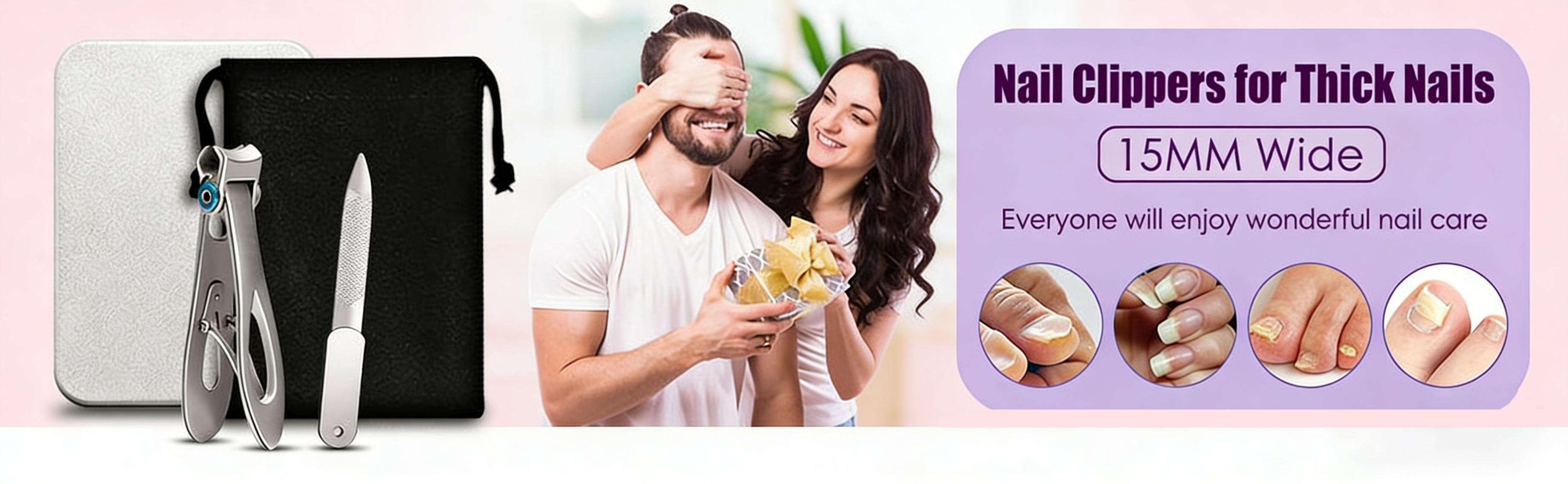 Senior-Friendly Extra Large Toenail Clippers | Oversized Wide Jaw Stainless Steel Nail Clippers for Thick Nails