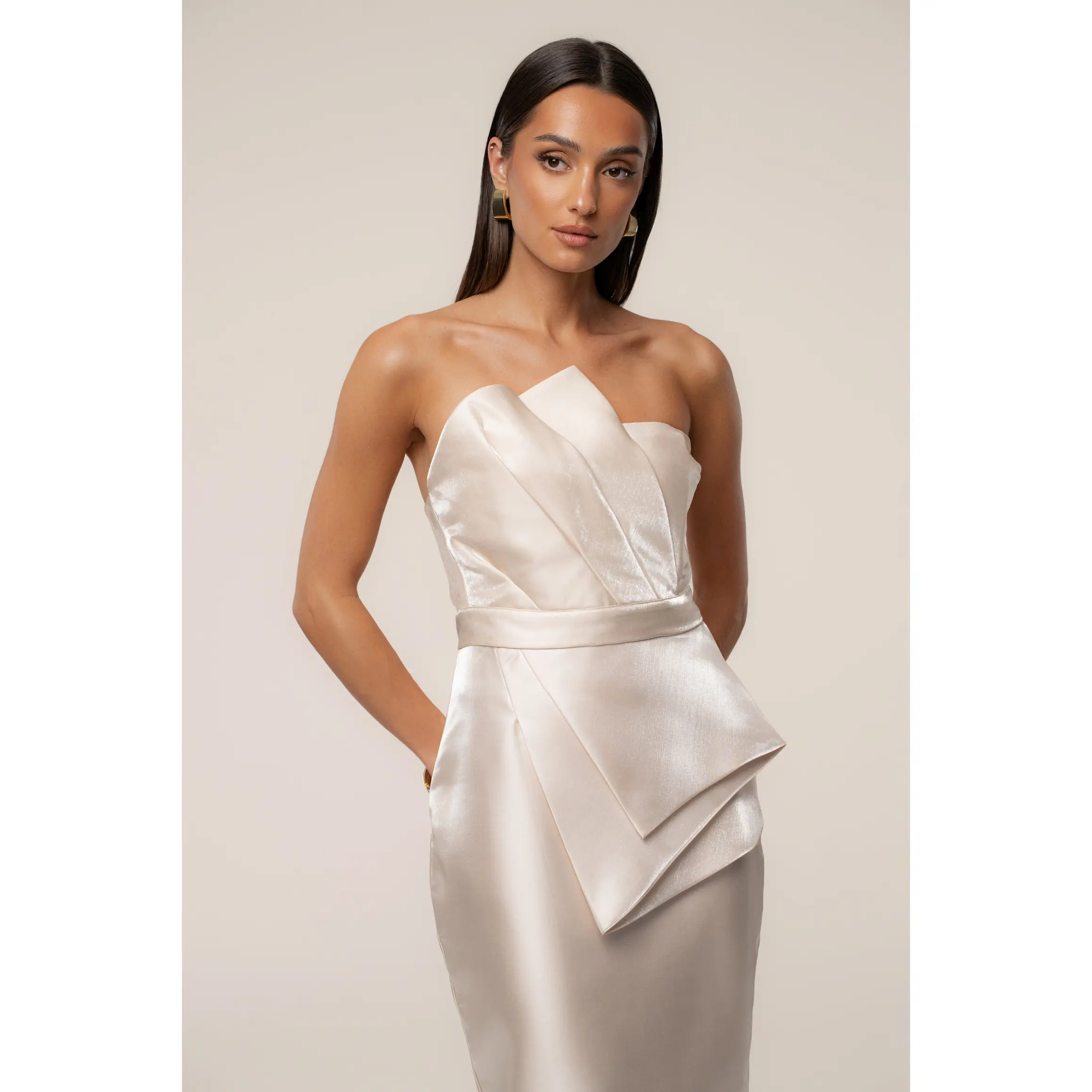 Champagne Gala Pleated Top