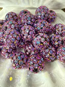 R41- (5PCS) 20mm STAR GALAXY Purple/Blue/Orange Chameleon Shimmer Color Bubblegum Acrylic Rhinestone Beads for DIY