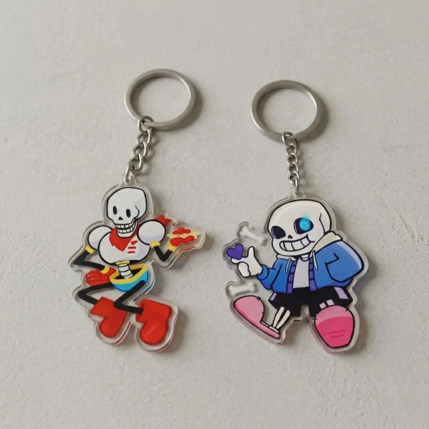 Sans & Papyrus Undertale Undertale Keychain, Papyrus Character Acrylic Accessory, Unique Undertale Game Skeleton Bag Charm
