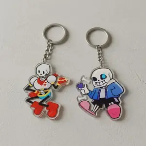 Sans & Papyrus Undertale Undertale Keychain, Papyrus Character Acrylic Accessory, Unique Undertale Game Skeleton Bag Charm