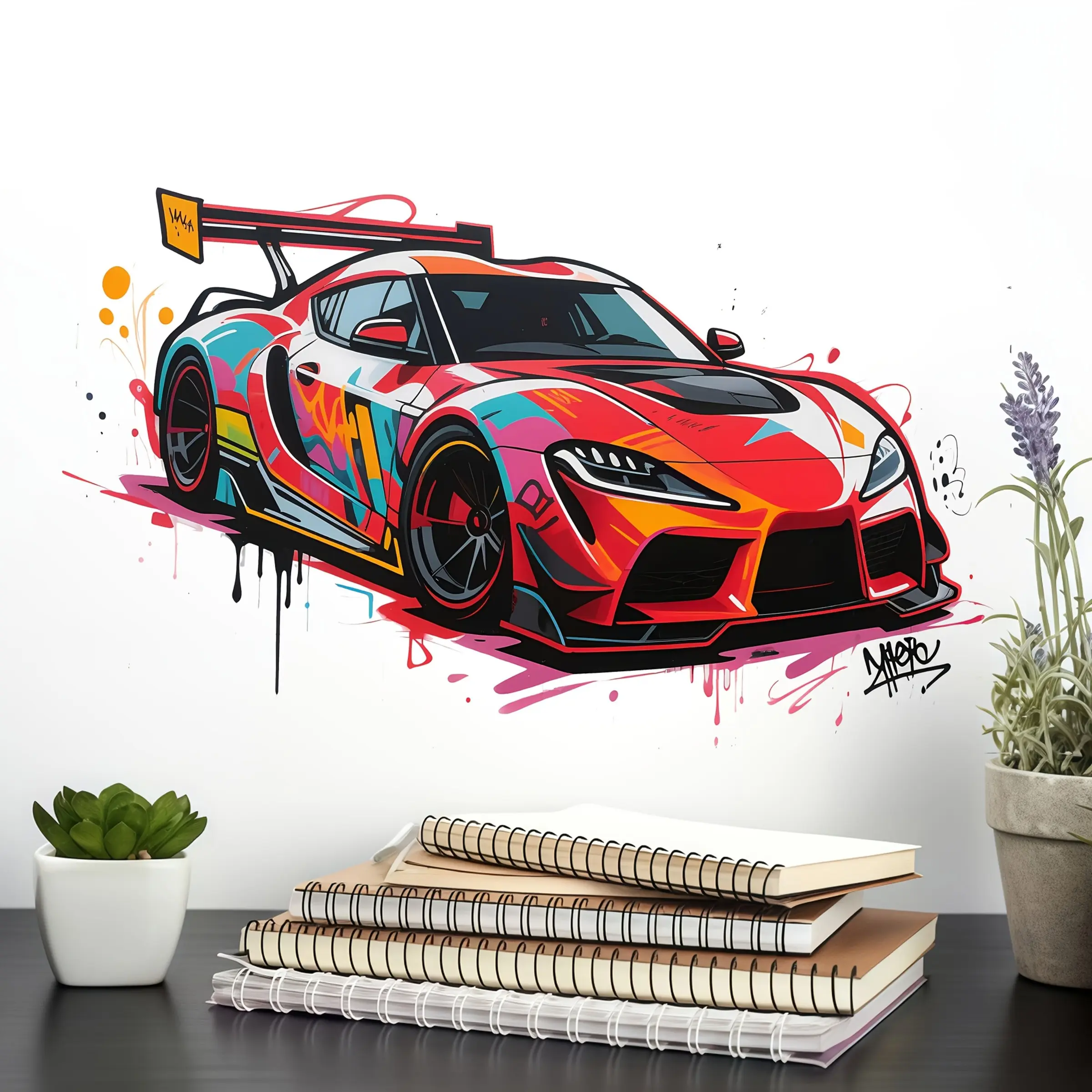 Super Racing Wall Sticker, Wall Art Stickers for Living Room Bedroom Bathroom Home Decor, Vinyl Decal for New Experience at Home