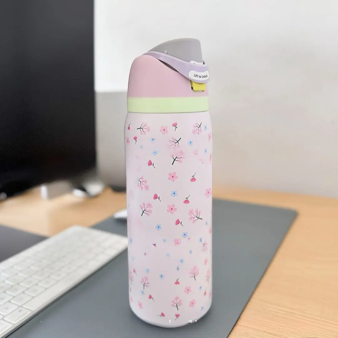 Cherry Blossom 32oz sport Freesip Water Bottle Drinkware, Stainless Steel
