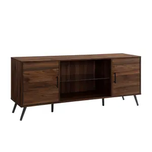 Walker Edison W60NOR2DDW 24 x 16 x 60 in. 2 Door TV Console, Dark Walnut