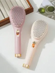 2-piece set of extendable comb teeth massage comb for men and women's home, self-cleaning hair comb, anti-static and non damaging hair, convenient fluffy scalp press massage comb