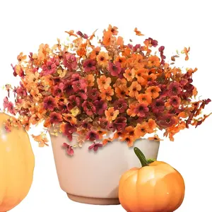 Artificial Flowers for Outdoor Decoration, Faux Daisy Flowers for Fall Decor, Realistic Floral Eucalyptus Leaves Silk Mums Fake Plants for Garden Pot,front Porch,courtyard,patio,lawn