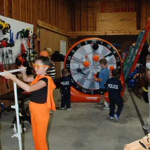 VEVOR Inflatable Soccer Dart Board,  over 6 ft High Giant Soccer Dart Board with 4 Kick Balls 6 Darts 6 Axe & Air Pump, 3-Min Setup, Ideal for Giant Yard Games, Giant Kick Darts Game, Soccer Dart Game