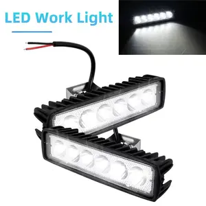 LED Work Light Strip Shape Light Bar 6000K Flood Off Road Head Car Light Auto Parts 12V Driving Fog Headlights DRL Driving Lamp Lightbar