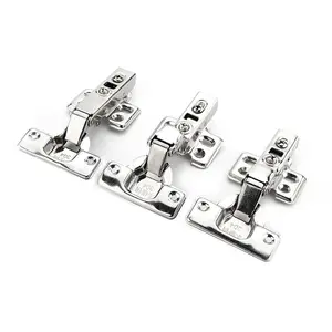 Door Hinge, 4 Counts Stainless Steel Door Hinge, Cabinet Door Hinge, Buffer Hinge, Soft Close Hinge, Door Hardware for Kitchen Cabinet & Wardrobe