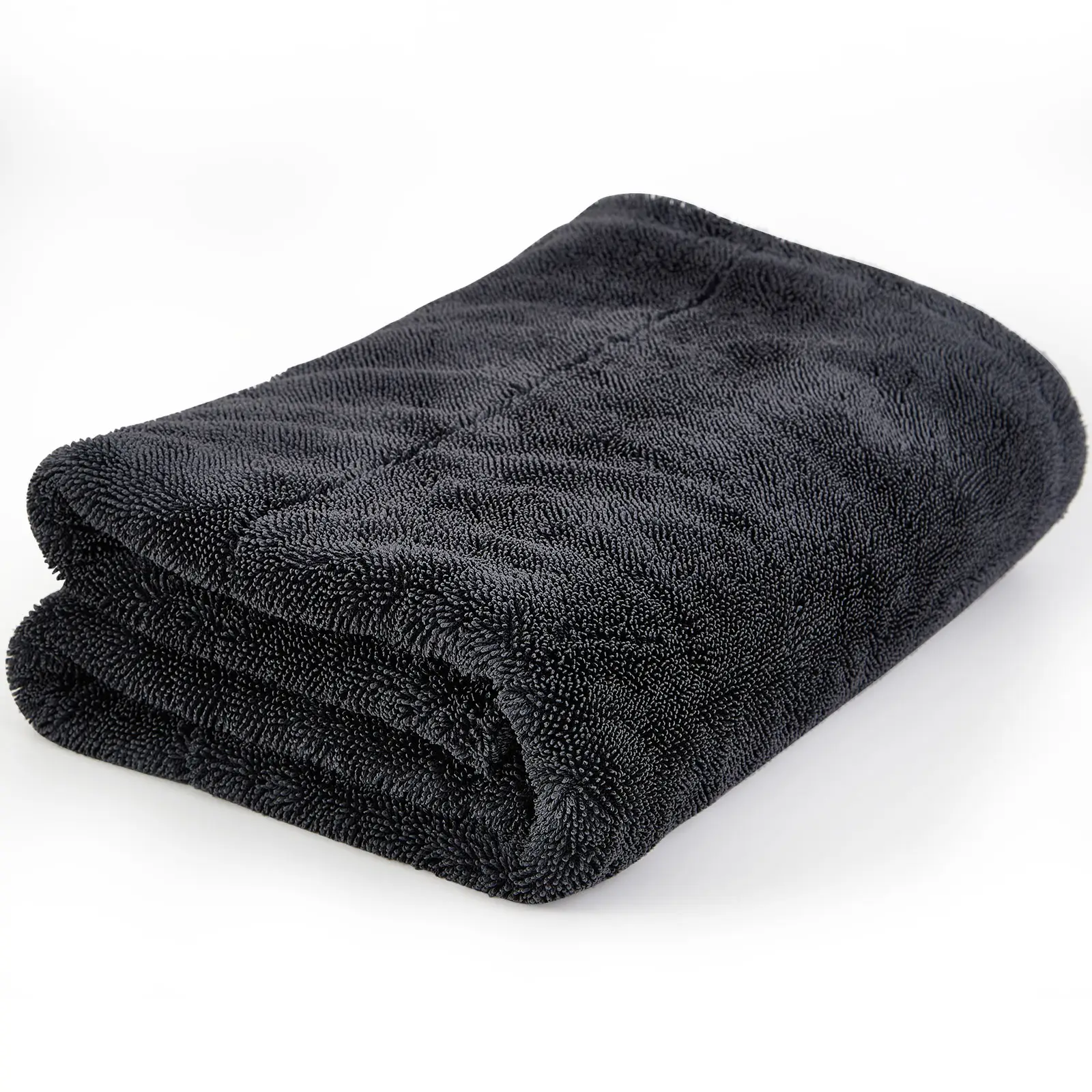 SUPER ABSORBENT CAR DRYING TOWEL,ULTRA SOFT MICROFIBER 1300GSM DOUBLE TWISTED-LOOP BLACK COLOR DRYING TOWEL FOR CARS TRUCKS SUV