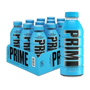 PRIME Hydration BLUE RASPBERRY Sports Drinks Electrolyte Enhanced for Ultimate Hydration 250mg BCAAs B Vitamins Antioxidants 2g Sugar 16.9 fl oz 12 Pack - Beverage, Energy