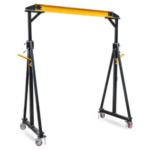 GARVEE Adjustable Gantry Crane - 2 Ton (4400Lbs) Capacity Portable Hoist with Height Adjustable from 97" to 141" - Perfect for Factories, Construction Sites, Warehouses, and Car Repairs