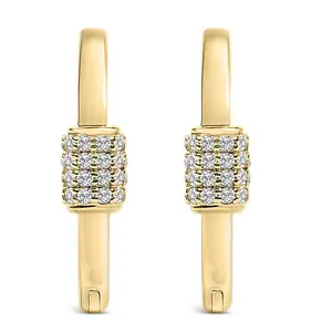 10K Gold 3/8 Cttw Lab Grown Diamond Heart Shaped Huggie Hoop Earrings