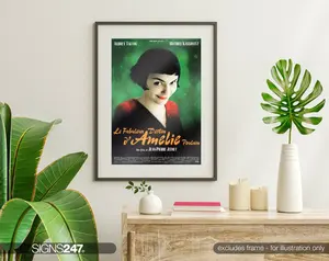 Amélie – Le Fabuleux Destin D'Amélie Poulain Movie Poster | Audrey Tautou | Mathieu Kassovitz | 2001 | Wall Art Print
