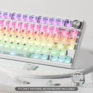 XVX Frosted Translucent Cherry Profile 119-key Keycap Set PC Plastic Double-shot MX Switch Compatible 61-108 Keys （Keycaps Only, Keyboard Not Included）