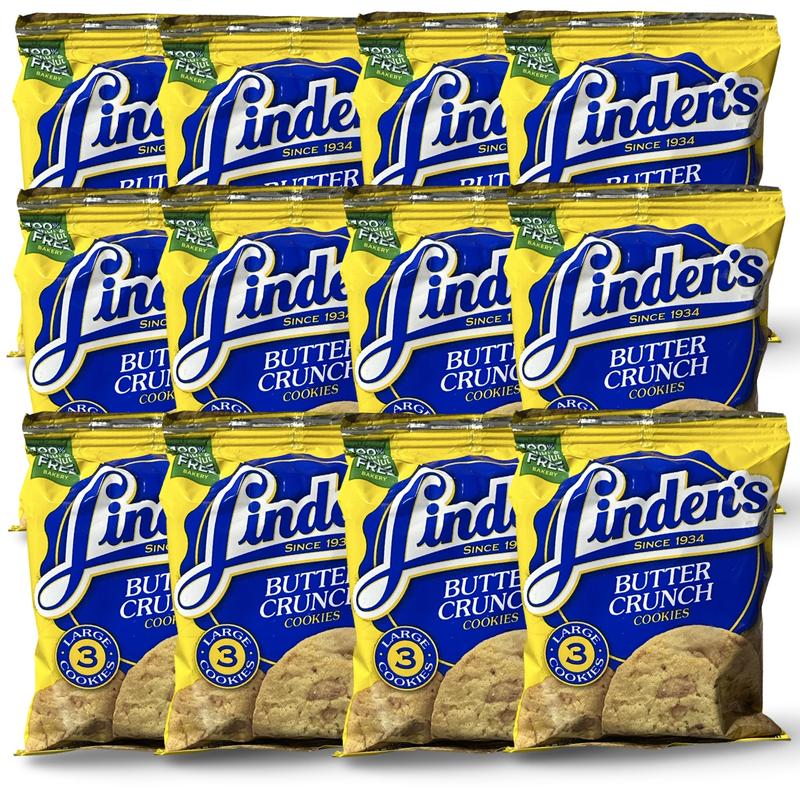 Linden’s Cookies – Butter Crunch, Chocolate Chip & Chocolate Crunch | 12 Pack Snack Size | Choose Flavor or Variety