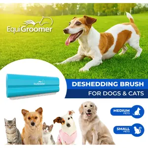 EquiGroomer 5in EasyGroomer Pet Shedding Brush for Dogs Cats & Small Pets Gentle Deshedding Tool with Unique Blade Design