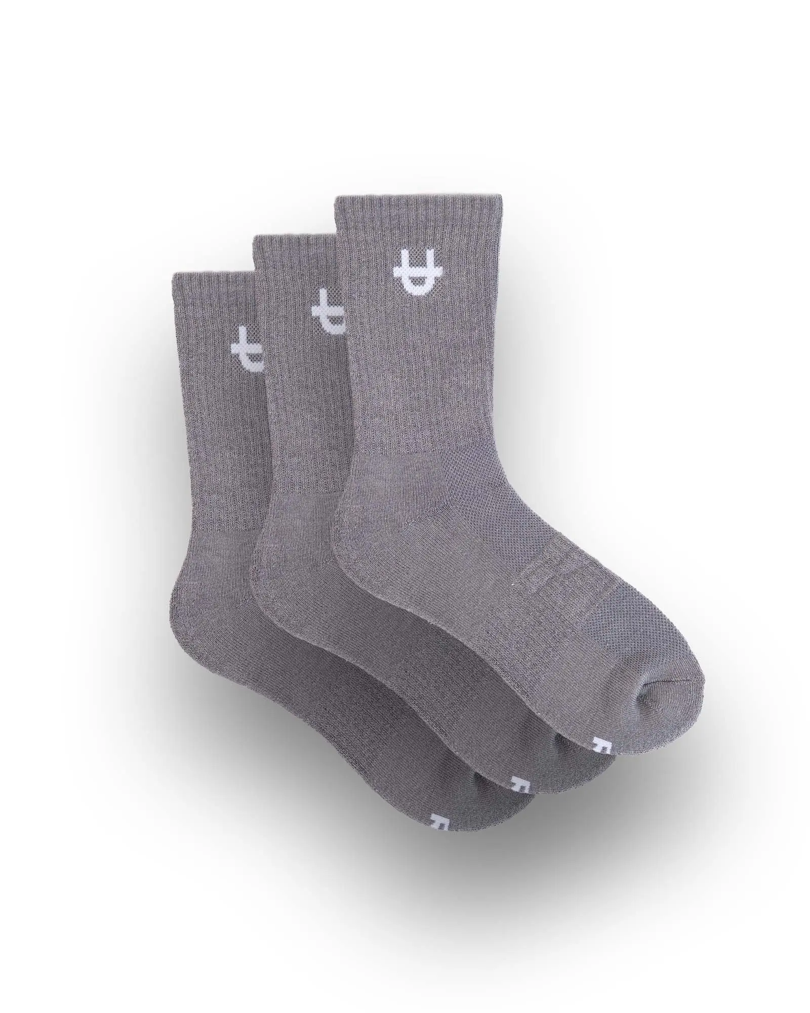 UPPPER Original Crew Socks Grey 3-Pack | Premium Fitness Gear + Apparel