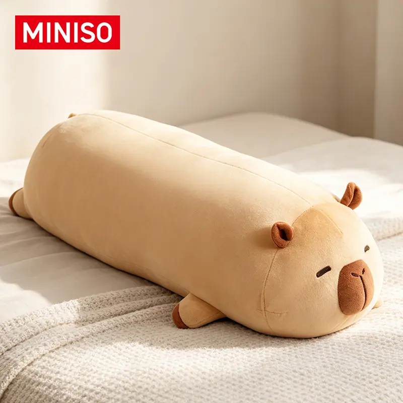 MINISO Unisex Capybara Design Plush Pillow - Adorable Design Stuffed Toy, Versatile and Cozy Huggable Body Pillow, Plush Animal Stuffed Toy for Bed, Sofa Use, Kawaii Aesthetic, Adorable Design Stuffed Toys, Back To School