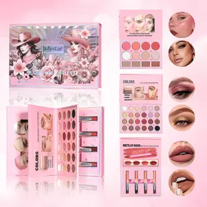 New Year Beauty Set, Makeup Kit Set, Makeup Combo, Three-Layer Makeup Magic Book, Blush, Highlighter, Contour, Lip Gloss, Multifunctional Cosmetic Gift Box