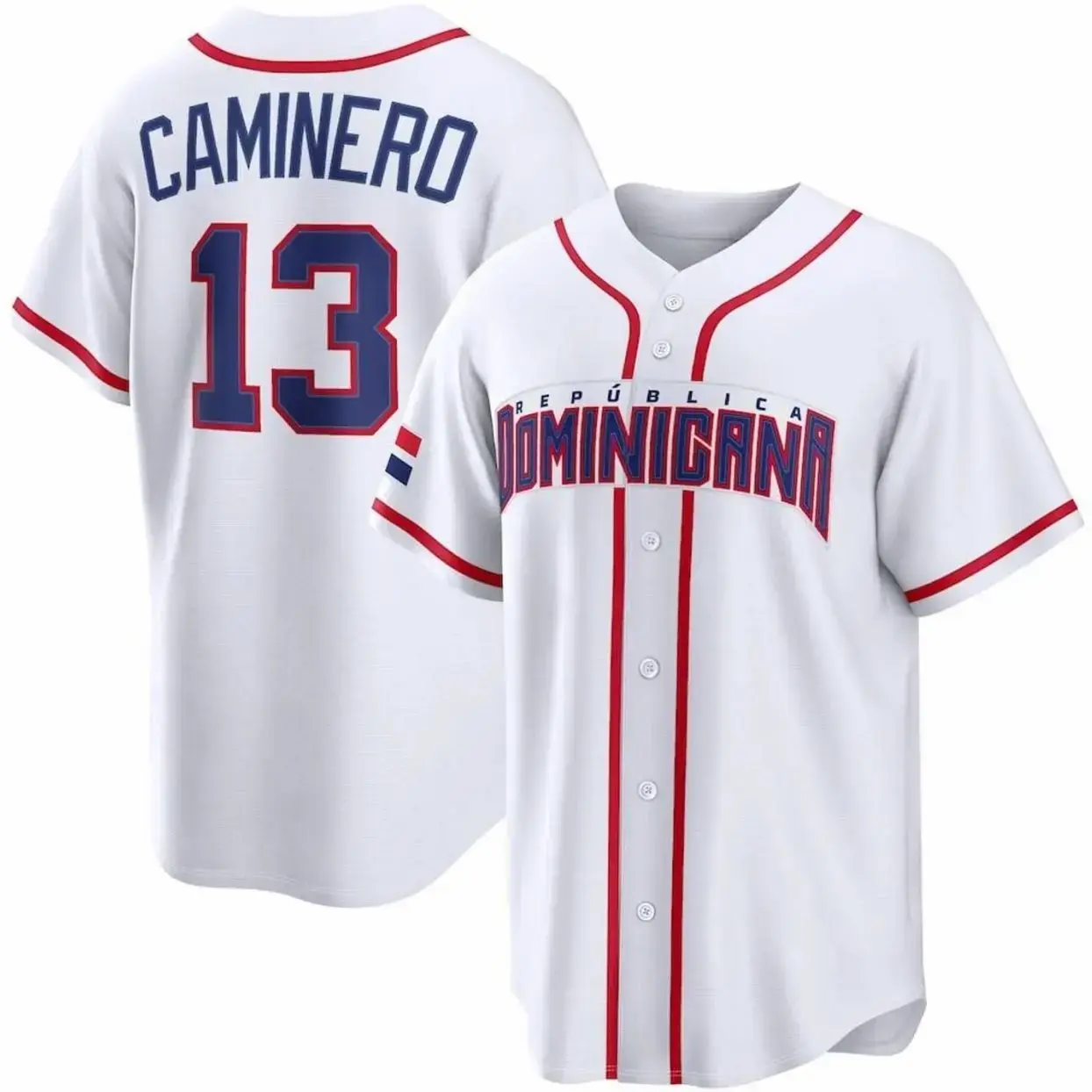 Dominican Republic Junior Caminero 13 Jersey, 2026 WBC Stitched Fan Shirt L3N