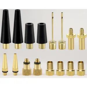 16PCS Bicycle Presta & Schrader Valve Adapters, Brass Bike Pump Adapters with Ball Pump Needles & Inflatable Nozzles, Universal Air Pump Accessories for Pump & Air Compressor