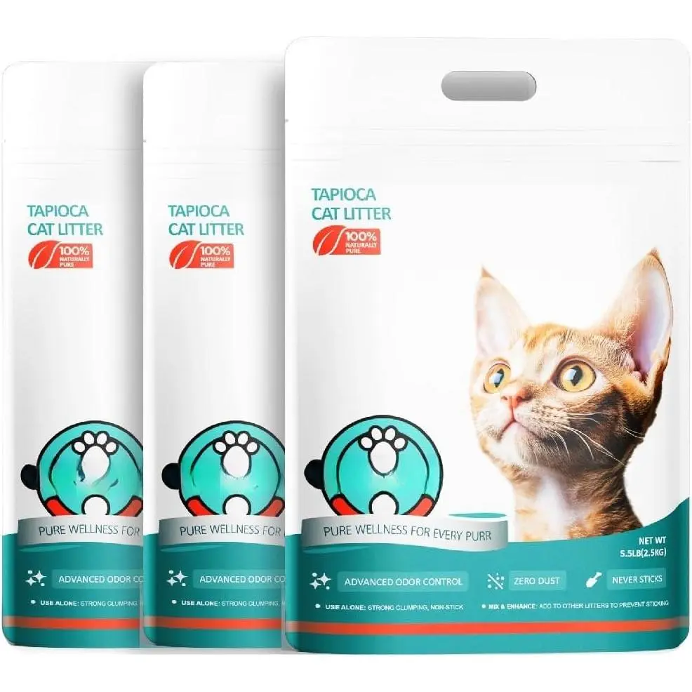 Tapioca  Litter, Cassava  Litter Odor Control Dust-Free Clumping Litter