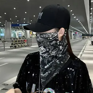 Fashion Punk Sunscreen Mask Face Cover for Men & Women, Summer Face Neck UV Protection, Ear Scarf, Hip Hop Outdoor Sports Cycling Bandana