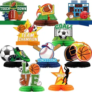 10PCS Sports Birthday Party Decorations Soccer Baseball Basketball Football Centerpieces for Kids Party
