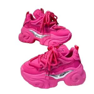 Spring High Quality Women Platform Sneakers Chunky Shoes Sport Vulcanized Shoes Female Casual Shoes 8CM Autumn Thick Leather - Runner, Trainer